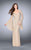 La Femme 24162 Highly-Embellished Sheer Long Evening Gown with Bell Sleeves CCSALE 4 / Nude