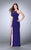 La Femme - 24351 Strappy Back Halter Jersey Prom Dress Special Occasion Dress 00 / Indigo