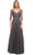 La Femme - 24894 Sheered and Sequined Evening Gown Evening Dresses 4 / Gunmetal