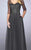 La Femme - 24894SC Sheered Sequined Quarter Length Sleeved Evening Gown - 1 pc Gunmetal in Size 20 Available CCSALE