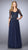 La Femme - 24894SC Sheered Sequined Quarter Length Sleeved Evening Gown - 1 pc Gunmetal in Size 20 Available CCSALE 16 / Navy