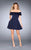 La Femme 25070 Ruffled Off-Shoulder A-line Dress - 1 pc Navy in Size 4 Available CCSALE 4 / Navy