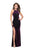 La Femme - 25517 Fitted Halter Dress with Slit Special Occasion Dress 00 / Plum