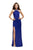 La Femme - 25883 Strappy High Halter Sheath Dress Special Occasion Dress 00 / Indigo