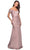 La Femme 25996 - Embellished Pleated Long Dress Special Occasion Dress 2 / Champagne