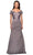 La Femme 25996SC - Pleated Ornate Evening Dress Mother of the Bride Dresses 0 / Silver