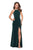 La Femme - 26962 Strappy Fitted Halter Gown with Slit Special Occasion Dress 00 / Forest Green