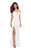 La Femme - 27072 Plunging Strappy Back High Slit Gown Special Occasion Dress 00 / White