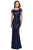 La Femme - 27079 Sequined Bateau Sheath Dress Special Occasion Dress 2 / Navy