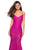 La Femme - 27584 V-neck Stretch Lace Trumpet Dress Special Occasion Dress