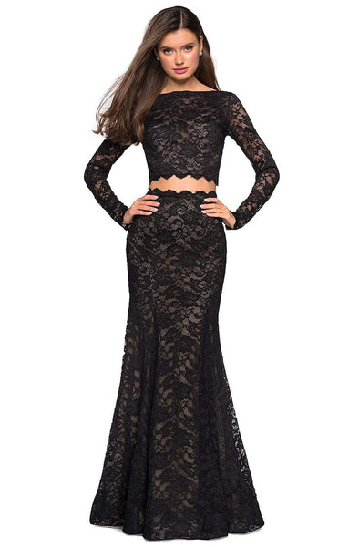 La Femme - 27601 Two-Piece Allover Lace Long Sleeve Evening Gown ...