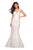 La Femme - 27623 Strappy Low Back Lace Mermaid Gown Special Occasion Dress 00 / White