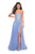 La Femme - 27750 Rhinestone Embellished Tulle A-line Dress Special Occasion Dress 00 / Cloud Blue