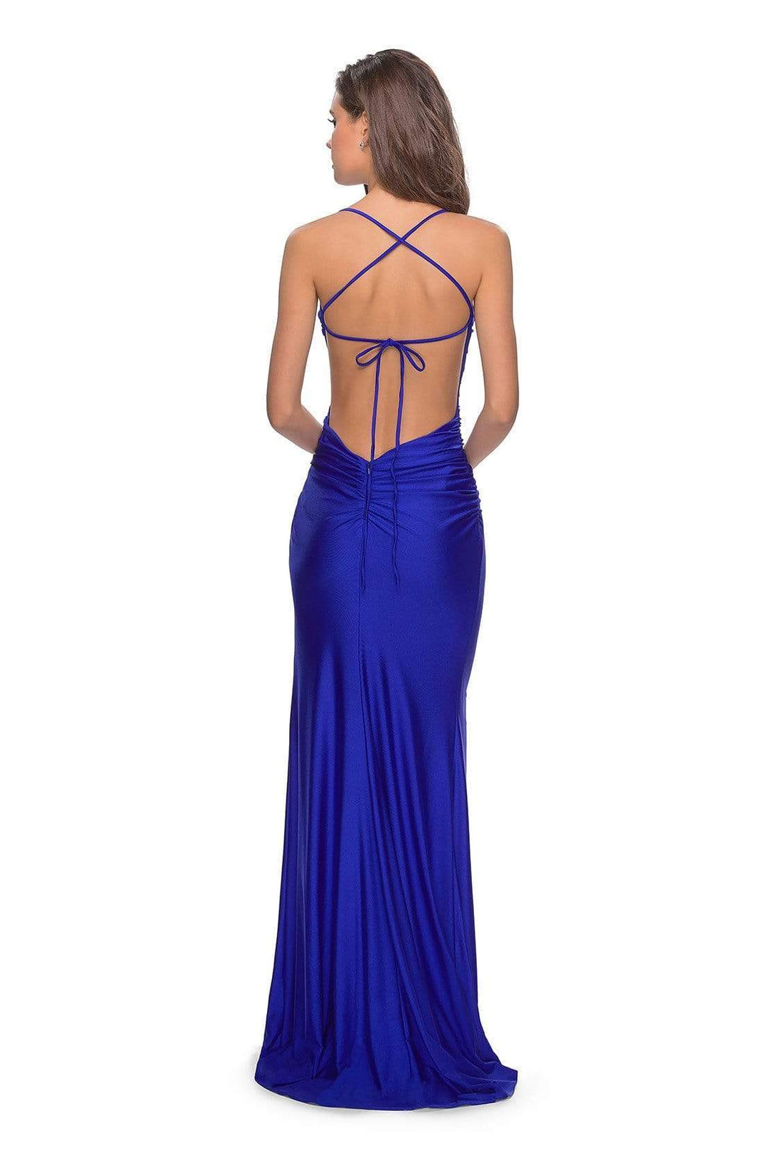 Blue Prom Dresses 2024 Buy Classic Blue Prom Dresses Online Couture   La Femme 28296 Long Tie Up Back High Leg Slit Jersey Prom Dress Prom Dresses 28241503780947 1080x 