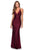 La Femme - 28297 Plunging Crisscross Tie Back Sheath Dess Prom Dresses 00 / Dark Berry