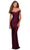 La Femme - 28450 Off Shoulder Ruched Jersey Sheath Dress Bridesmaid Dresses 00 / Dark Berry