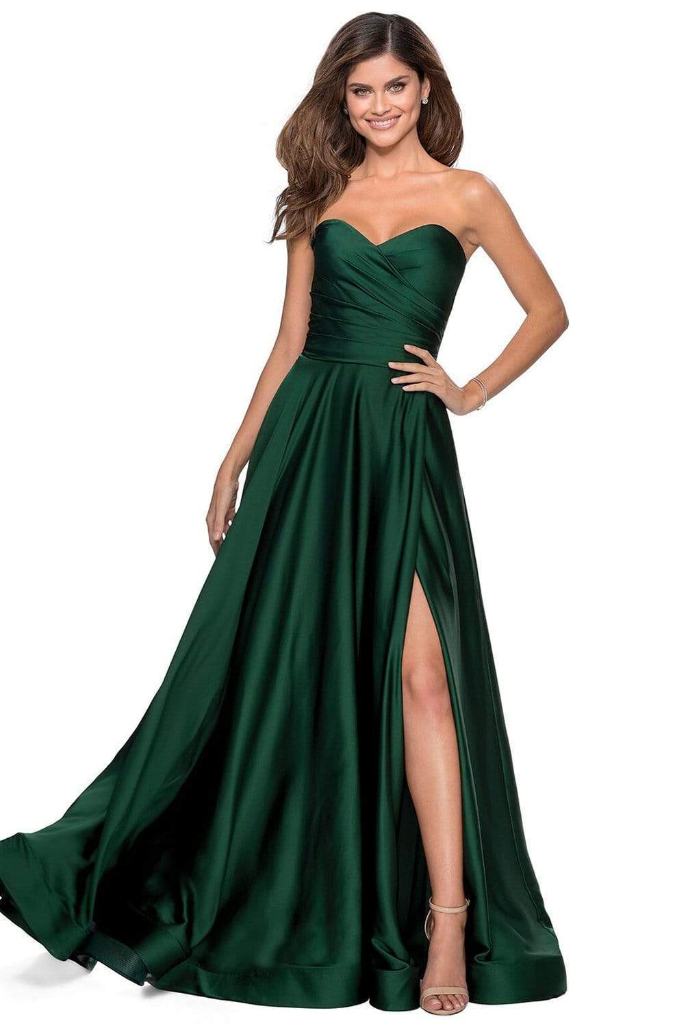 EMERALD STRAPLESS LACE FITTED GOWN WITH OVER SKIRT-CB095 (RENTAL) – Livia &  Co