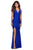 La Femme - 28677 Deep V-neck Jersey Sheath Dress Prom Dresses 00 / Royal Blue