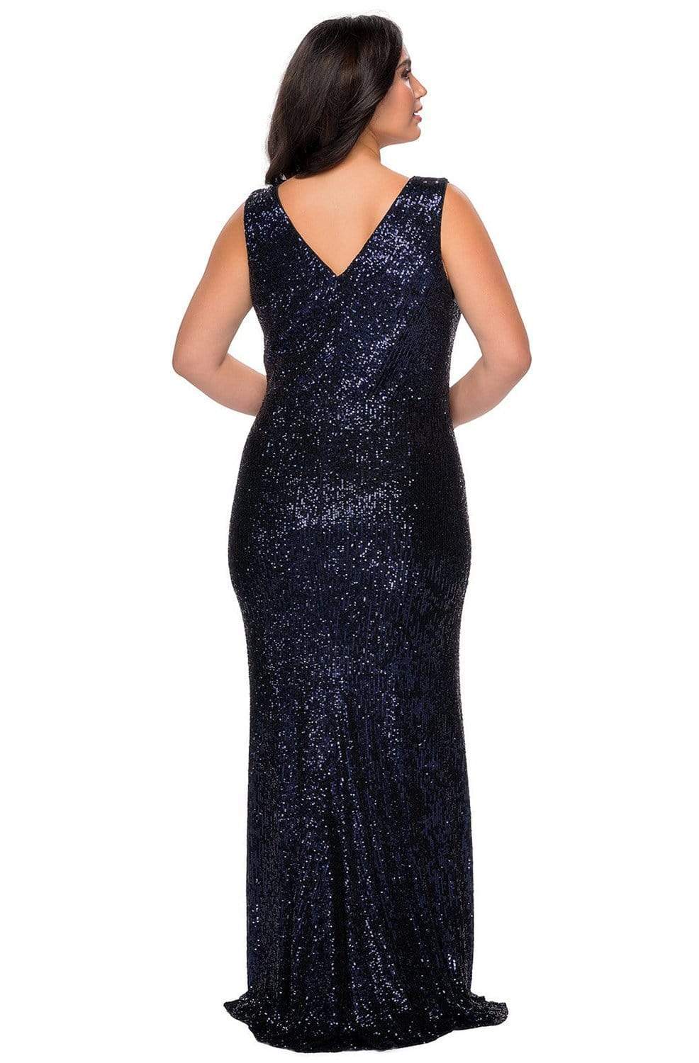 La Femme - 28770 Sleeveless V-Neck Sequin Plus Size Prom Gown – Couture ...
