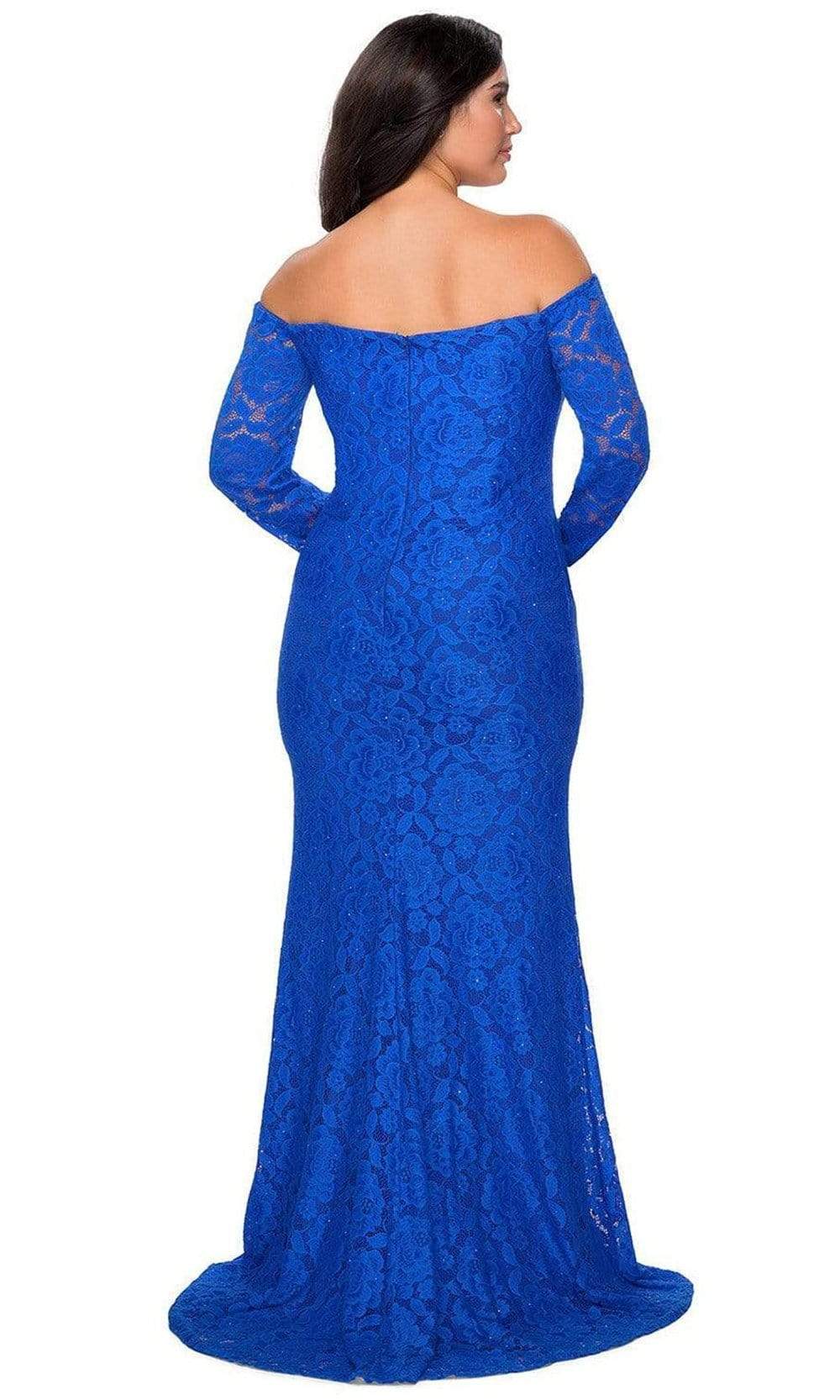 La Femme - 28859 Lace Off-Shoulder Sheath Dress – Couture Candy