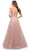 La Femme - 29076 V-Neck Semi-Sheer Bodice High Slit A-Line Gown Special Occasion Dress