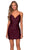 La Femme - 29260 Fitted V Neck Jersey Homecoming Dress Homecoming Dresses 00 / Dark Berry