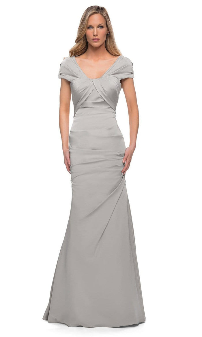 La Femme - 29805 Modified V-Neck Trumpet Evening Dress Mother of the Bride Dresses