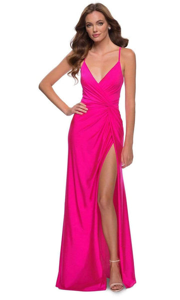 La Femme - 28287 Spaghetti Strap Backless Long Simple Prom Dress – Couture  Candy