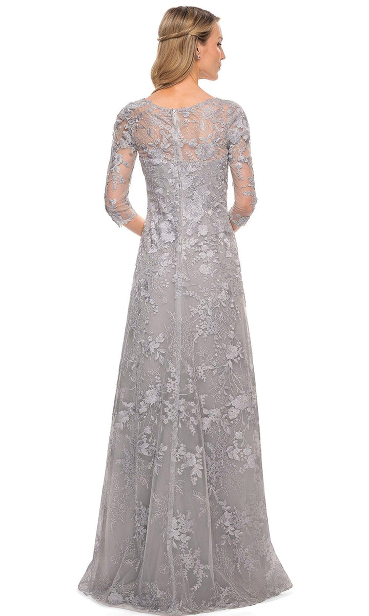 La Femme 29989 - Embroidered Sheer Lace Mother of the Groom V-Neck Gow ...