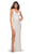 La Femme - 30376 Sequin Cowl V-Neck Gown Special Occasion Dress 00 / White