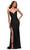 La Femme - 30435 Jeweled Strap Sheath Gown Special Occasion Dress 00 / Black