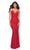 La Femme - 30471 Knot Style Long Gown Special Occasion Dress 00 / Red