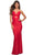 La Femme - 30510 Crisscross Wrap Sheath Gown Prom Dresses 00 / Red