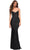 La Femme - 30521SC Lace Embroidered V-neck Evening Gown - 1 pc Navy In Size 4 Available CCSALE 4 / Navy