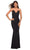 La Femme - 30793 Ruched V-Neck Jersey Gown Special Occasion Dress 00 / Black