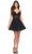 La Femme 30941 - V-Neck Sheer Corset Cocktail Dress Homecoming Dresses 00 / Black