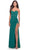 La Femme 31058 - Ruched High Slit Prom Dress Special Occasion Dress 00 / Emerald