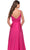 La Femme 31121 - Deep V-Neck Satin Prom Gown Special Occasion Dress