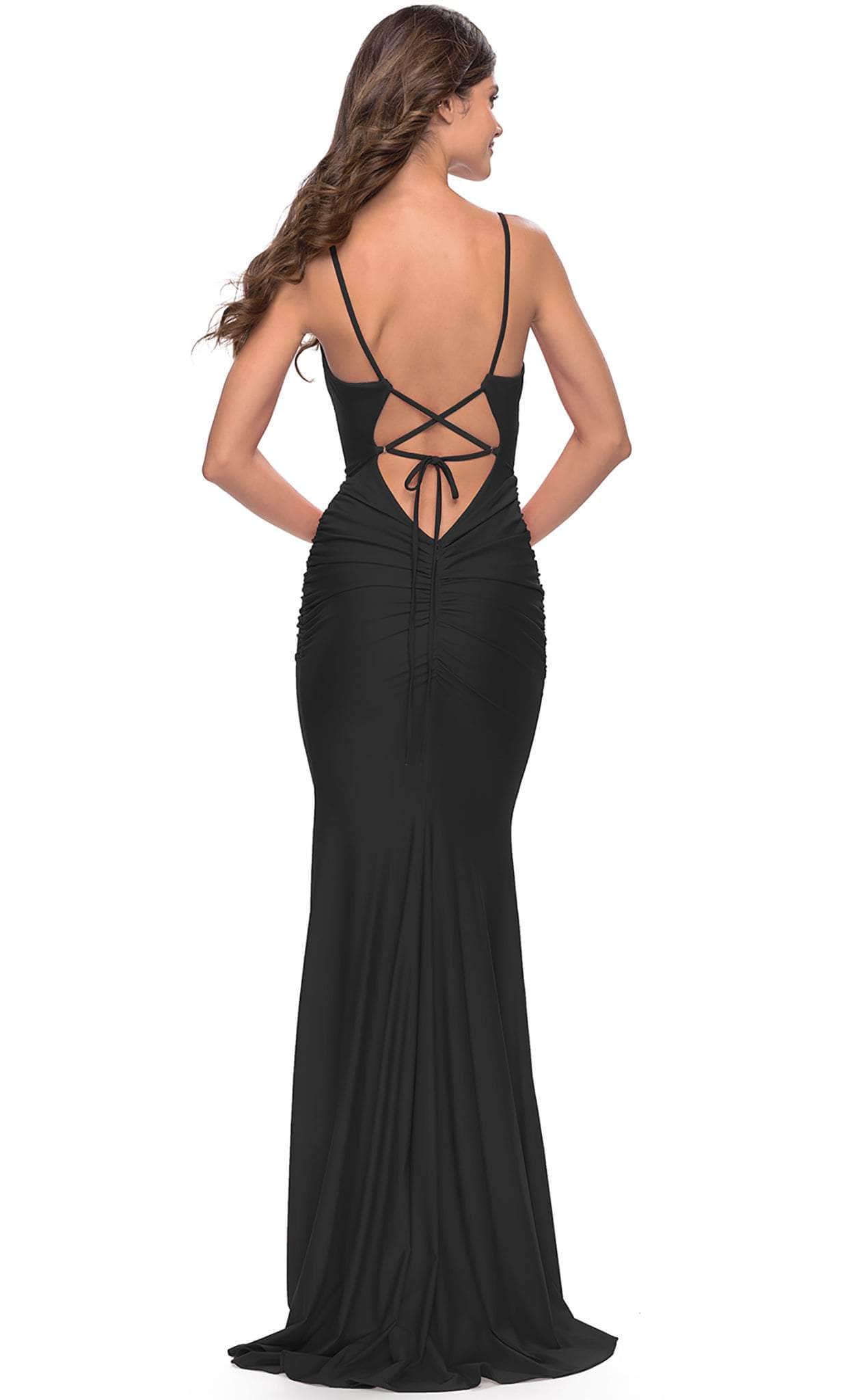 La Femme 31227 - Lace Up Back Prom Dress – Couture Candy