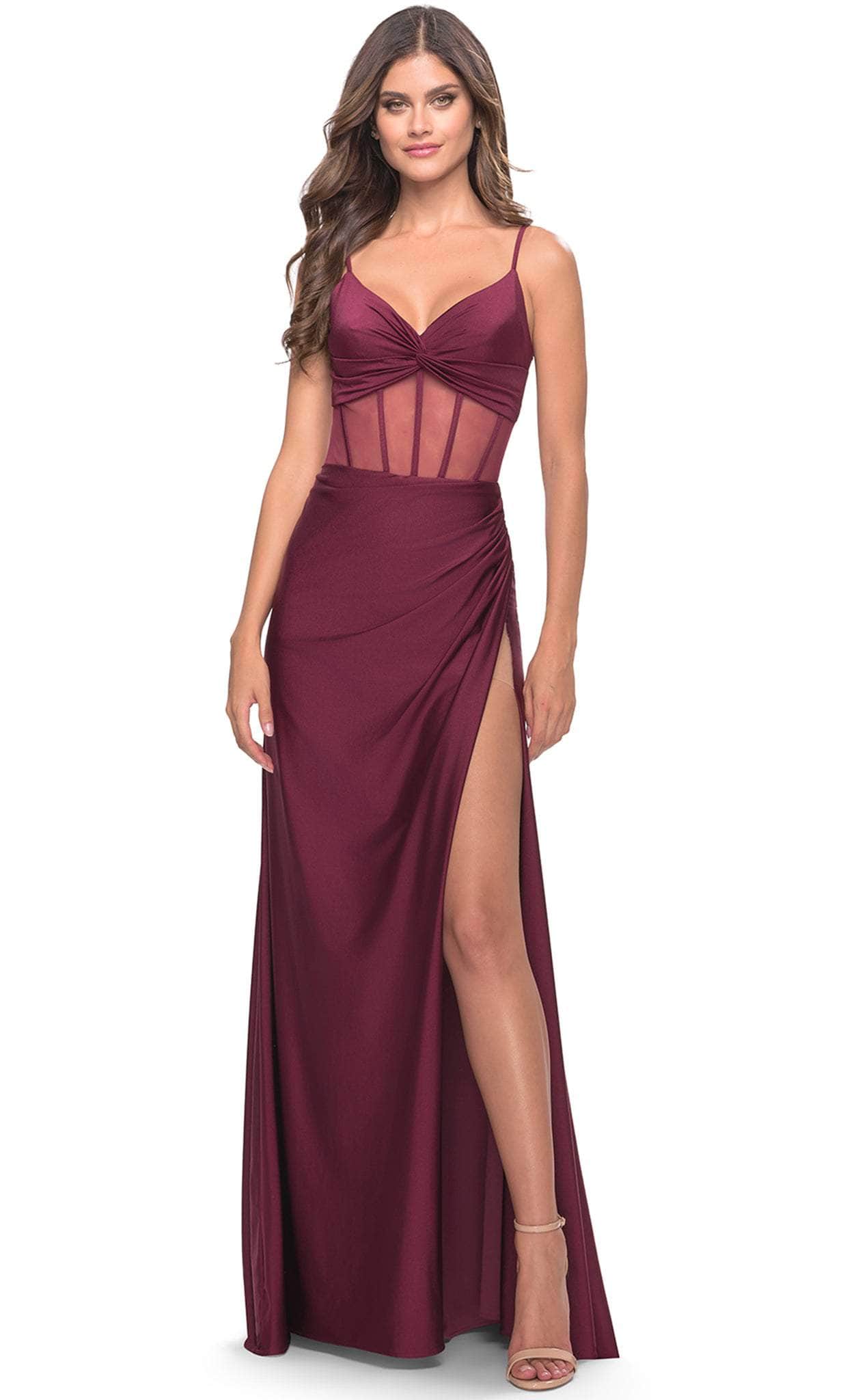 La Femme 31229 - Sweetheart Sheer Corset Long Prom Dress – Couture