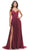 La Femme 31233 - Sweetheart Crisscross Ruched Long Dress Special Occasion Dress 00 / Wine