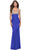 La Femme 31337 - Strappy Back Sheath Evening Dress Special Occasion Dress 00 / Royal Blue