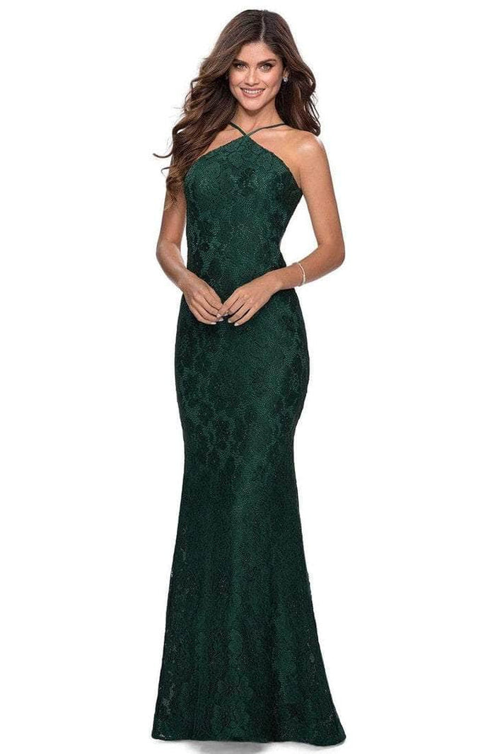 La Femme - Backless Sheath Prom Dress 28619SC - 1 pc Emerald in Size 6 Available CCSALE 6 / Emerald