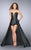 La Femme - Bold Sweetheart Short Leather Dress With Cape 24729SC - 1 pc Black In Size 0 Available CCSALE 0 / Black