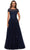 La Femme - Cap Sleeve A-Line Formal Gown 27920SC - 1 pc Navy In Size 16 Available CCSALE 16 / Navy