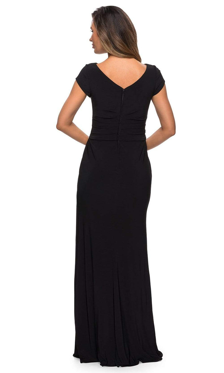 La Femme - Cap Sleeve Cross Draped Jersey Dress 28026SC – Couture Candy