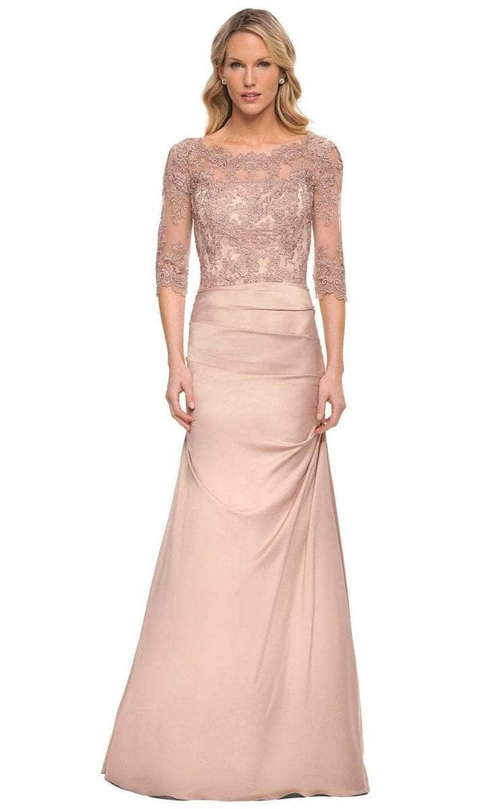 La Femme - Embroidered Mermaid Formal Gown 30162SC - 1 pc Champagne In Size 6 Available CCSALE 6 / Champagne