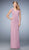 La Femme Floral Laced Cap Sleeve Gown 23004SC - 1 Pc Mauve in Size 10 Available CCSALE