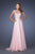 La Femme Gigi - 19858 Embellished Illusion Bateau A-line Dress Special Occasion Dress 00 / Blush