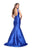 La Femme Gigi Plunging V-neck Mikado Mermaid Evening Gown 26046 - 1 pc Electric Blue In Size 4 Available CCSALE